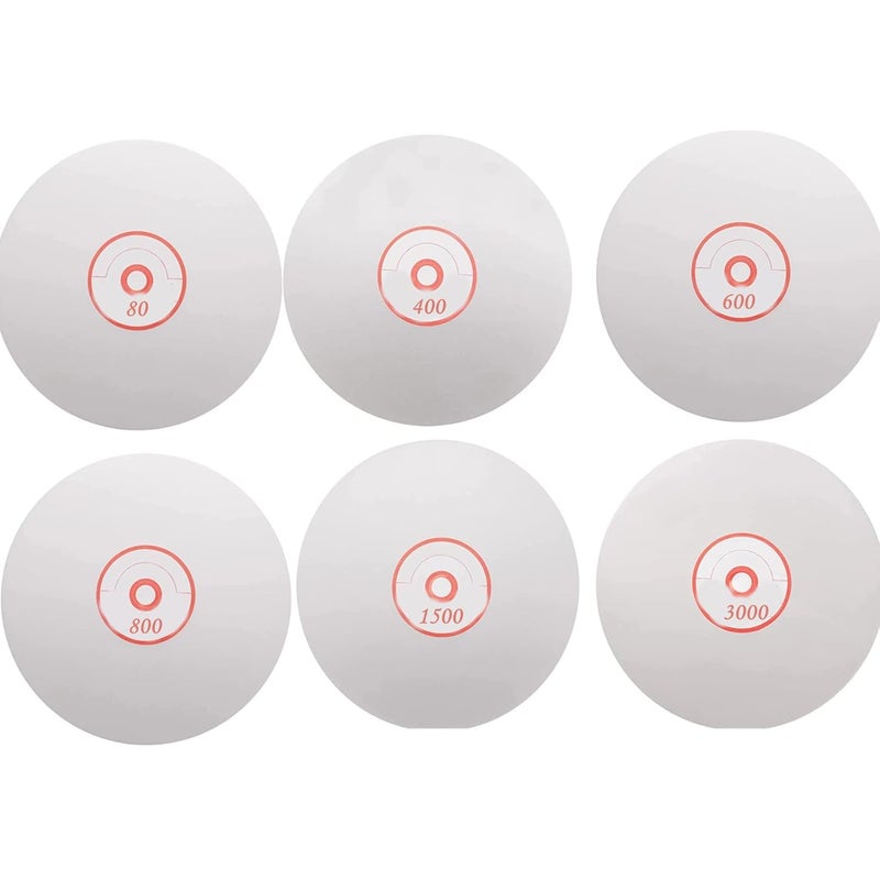 ENLAYER Diamond Polishing Disc Set 6 PCS, 6Inch Diamond Flat Lap 80/400/600/800/1500/3000 Grit Wheel Lapping Grinding Disc Tool for Cutting or Sanding Stone and Glass (6) - Image 1